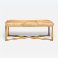 Made Goods Roger Cowhide Double Bench in Arno Fabric
