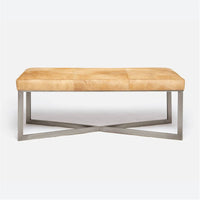 Made Goods Roger Cowhide Double Bench in Rhone Forest Full-Grain Leather