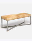 Made Goods Roger Cowhide Double Bench in Clyde Fabric