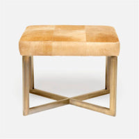 Made Goods Roger Cowhide Single Bench in Aras Mohair