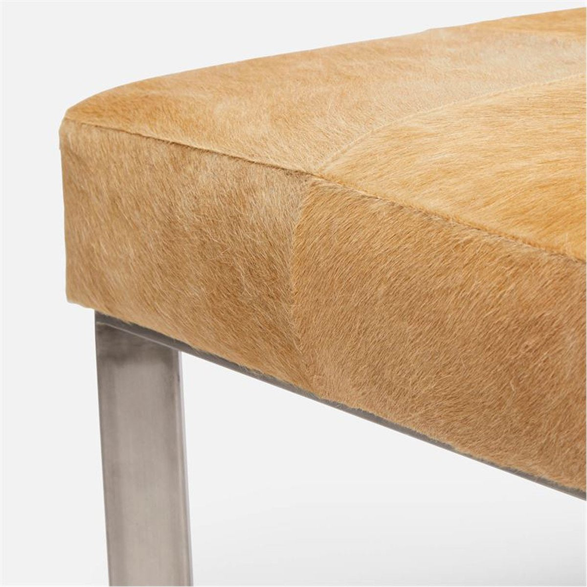 Made Goods Roger Cowhide Single Bench in Garonne Marine Leather