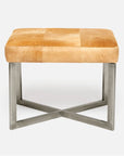 Made Goods Roger Cowhide Single Bench in Garonne Marine Leather