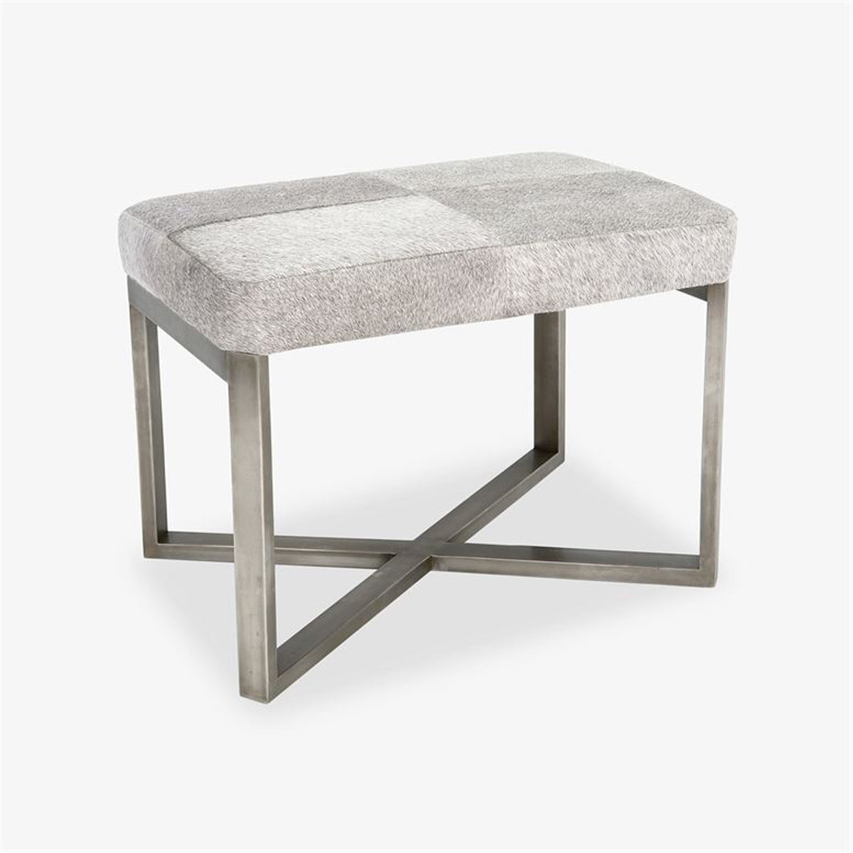 Made Goods Roger Cowhide Single Bench in Ettrick Cotton Jute