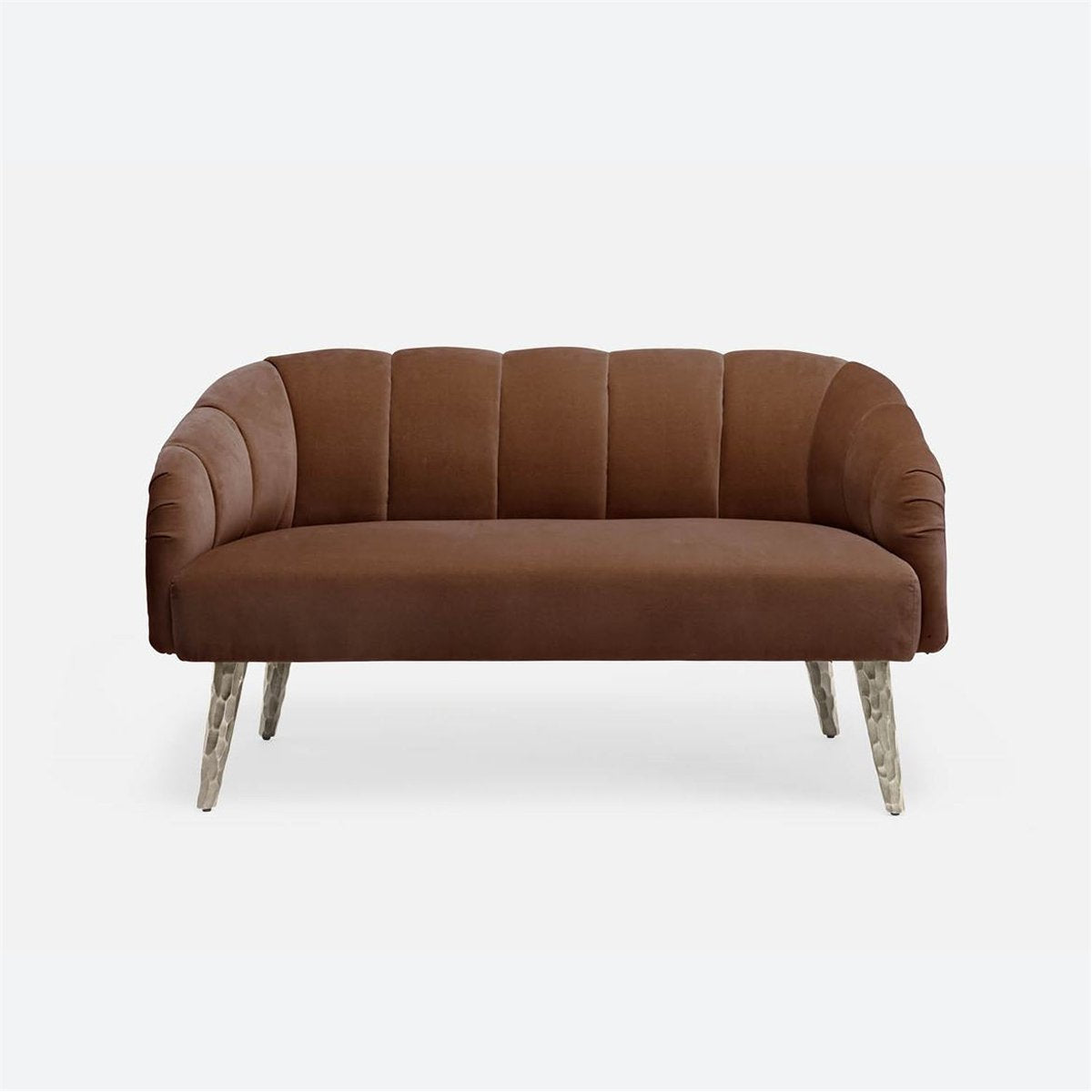 Made Goods Rooney Upholstered Shell 54-Inch Sofette in Rhone Leather