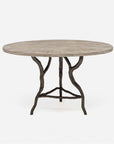 Made Goods Royce Abstract Branch Round Dining Table, Warm Gray Marble