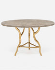 Made Goods Royce Abstract Branch Round Dining Table, Warm Gray Marble