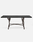 Made Goods Royce Abstract Branch Rectangular Dining Table in Zinc Metal Top