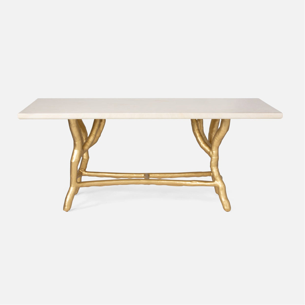 Made Goods Royce Rectangular Dining Table in Faux Horn Top
