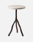 Made Goods Royce Abstract Branch 16-Inch Accent Table in Faux Canvas Top