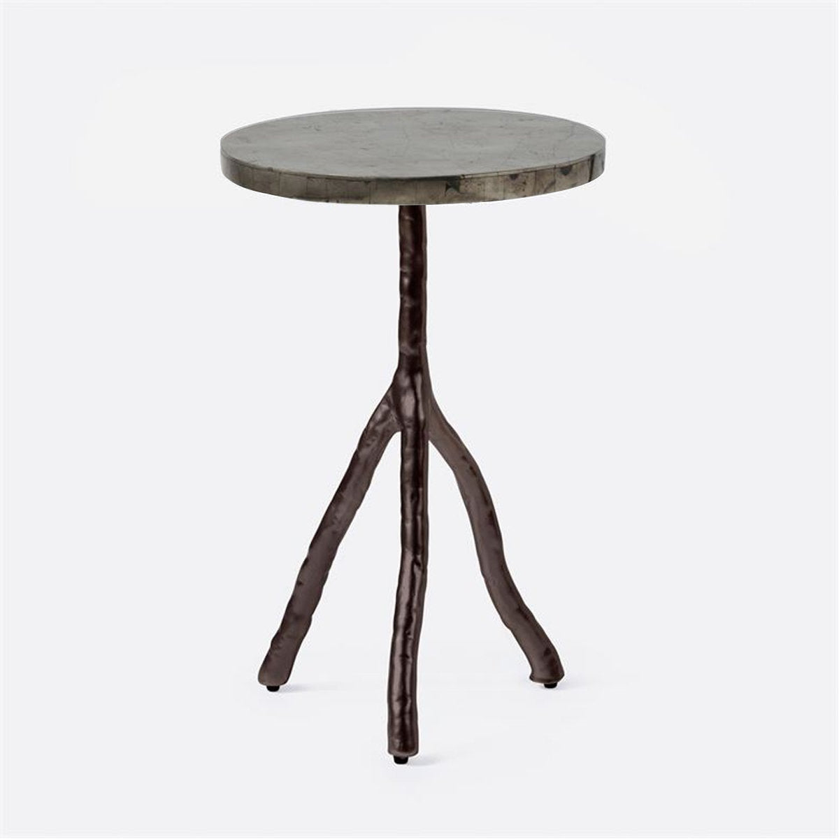 Made Goods Royce Abstract Branch 16-Inch Accent Table in Pyrite Top