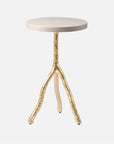 Made Goods Royce Abstract Branch 16-Inch Accent Table in Faux Canvas Top