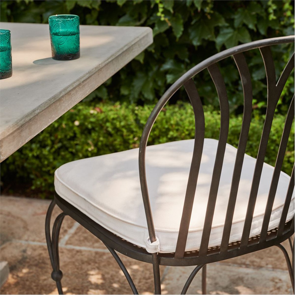 Made Goods Shayne Outdoor Dining Chair with Garonne Leather Cushion