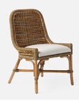 Made Goods Summer Water Hyacinth Dining Chair in Bassac Shagreen Leather