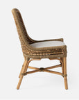 Made Goods Summer Water Hyacinth Dining Chair in Rhone Leather