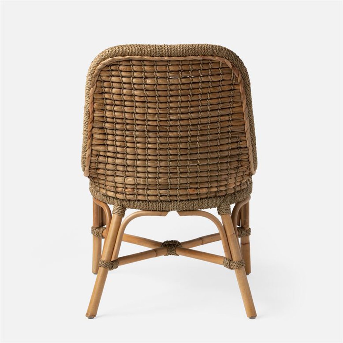 Made Goods Summer Water Hyacinth Dining Chair in Nile Fabric