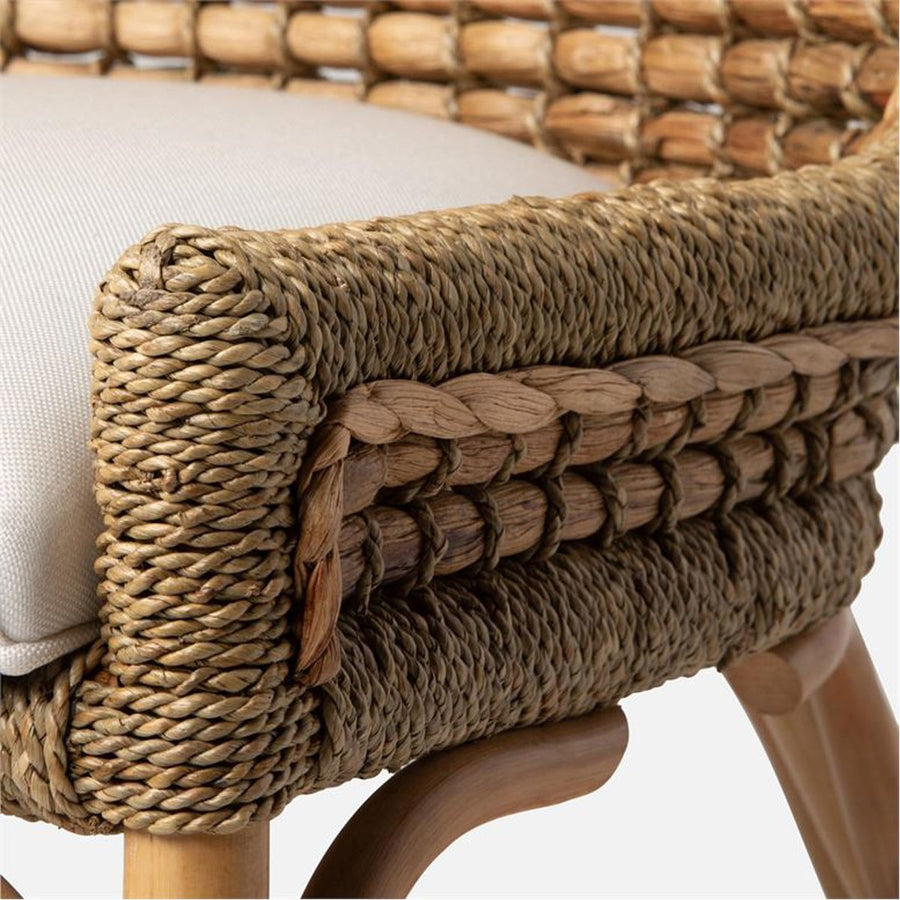 Made Goods Summer Water Hyacinth Dining Chair in Alsek Fabric