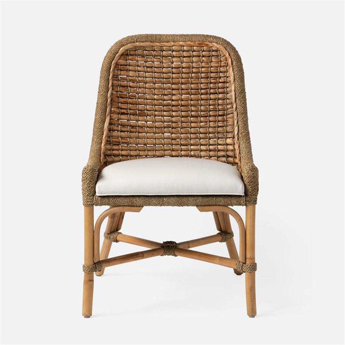 Made Goods Summer Water Hyacinth Dining Chair in Alsek Fabric