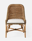 Made Goods Summer Water Hyacinth Dining Chair in Severn Canvas