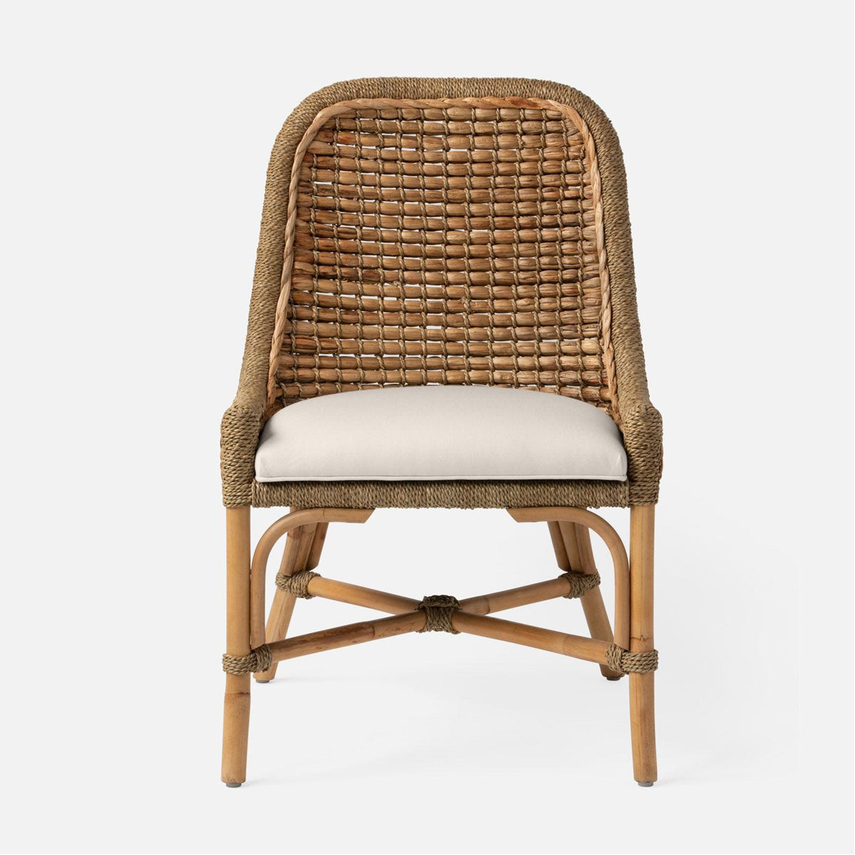 Made Goods Summer Water Hyacinth Dining Chair in Havel Velvet