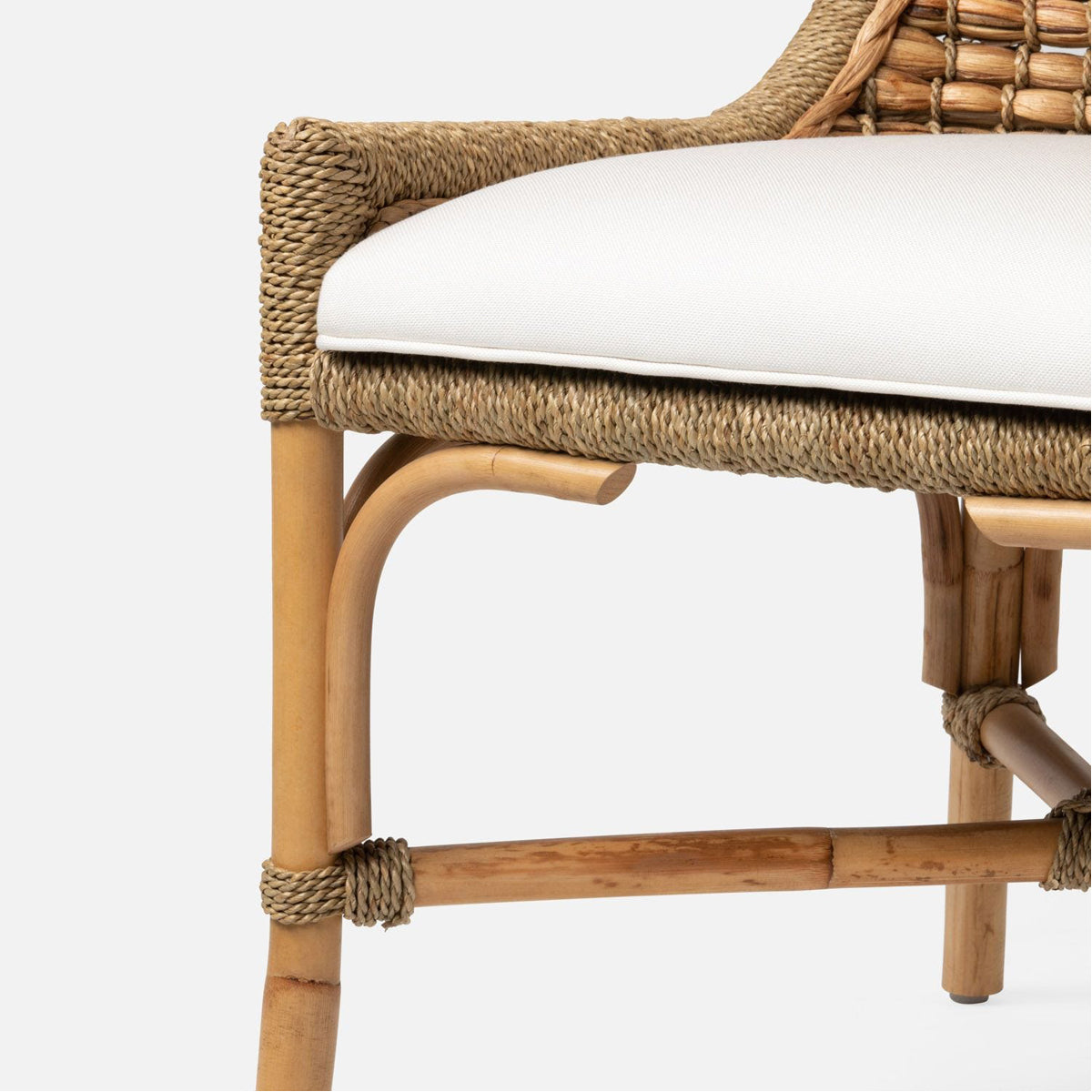 Made Goods Summer Water Hyacinth Dining Chair in Humboldt Cotton Jute