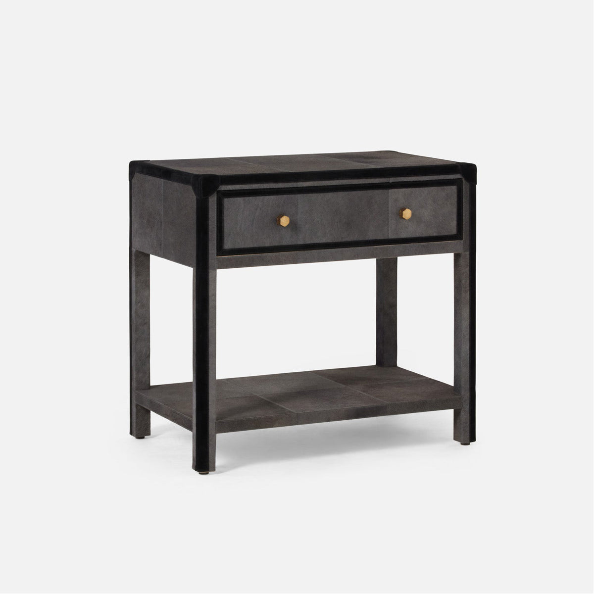 Made Goods Terrell Hair-On-Hide with Suede Trim Double Nightstand