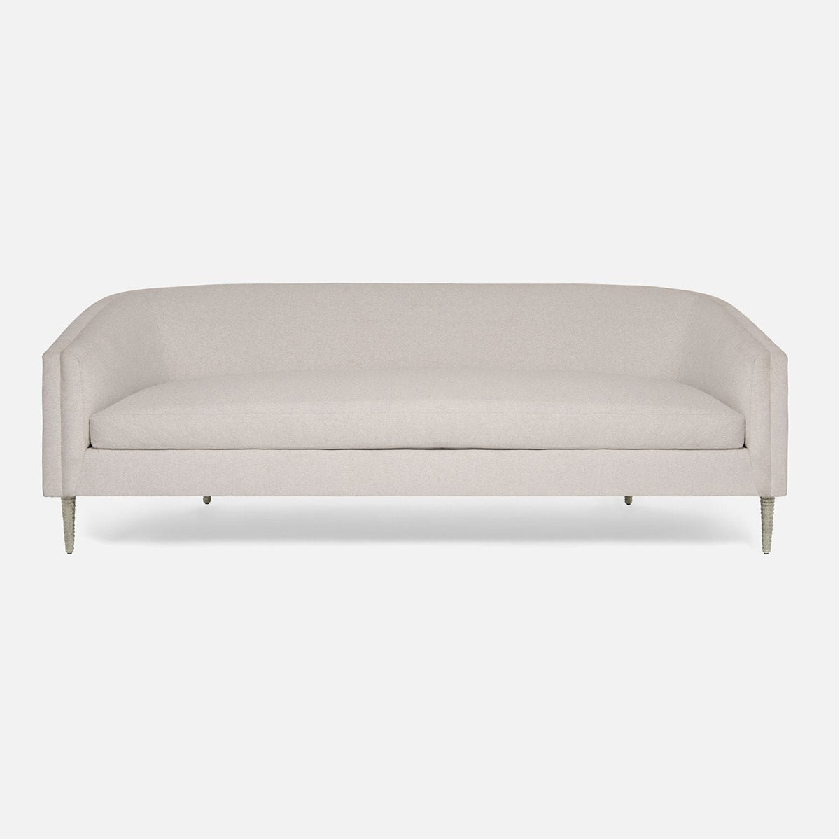 Made Goods Theron Upholstered Curved Back Sofa in Mondego Cotton Jute