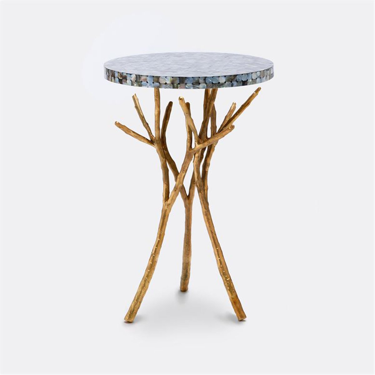 Made Goods Tressa Tree Bramble Table in Resin and Shell Top