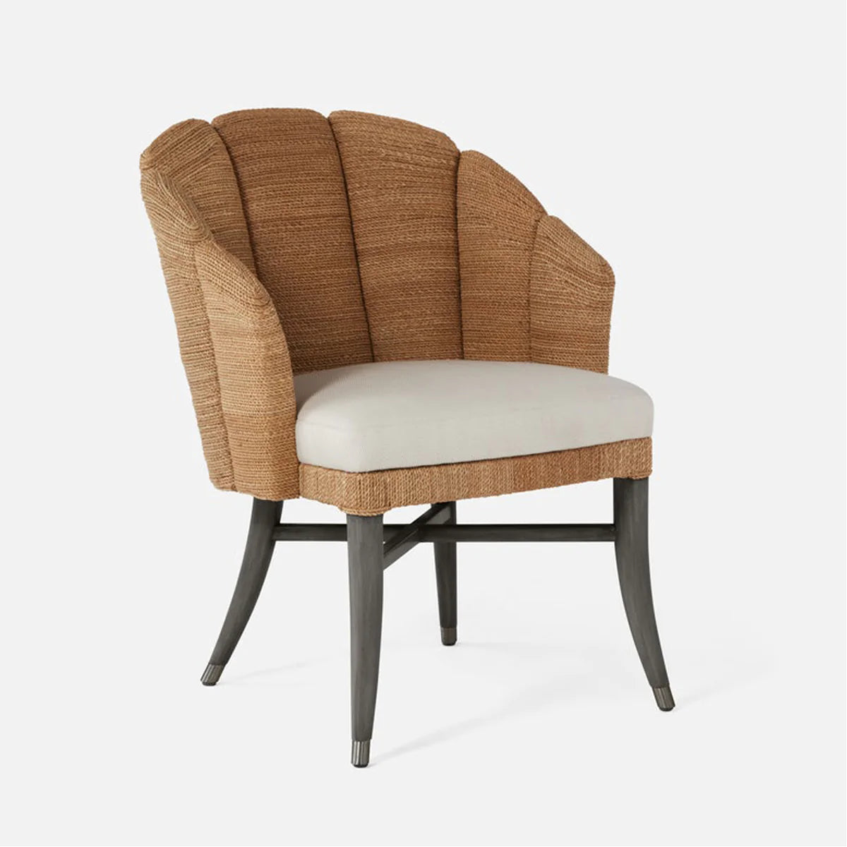 Made Goods Vivaan Shell Upholstered Dining Chair in Weser Fabric