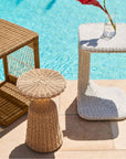 Made Goods VIV Woven Hourglass-Shaped Outdoor Drink Table