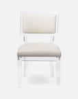 Made Goods Winston Clear Acrylic Dining Chair, Mondego Cotton Jute