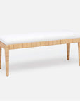 Made Goods Wren Upholstered Rattan Double Bench in Danube Fabric