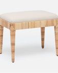 Made Goods Wren Upholstered Rattan Single Bench in Brenta Cotton/Jute