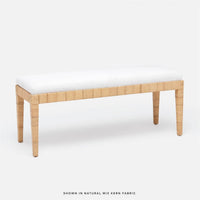 Made Goods Wren Upholstered Rattan Double Bench in Colorado Leather