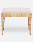 Made Goods Wren Upholstered Rattan Single Bench in Rhone Leather