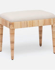 Made Goods Wren Upholstered Rattan Single Bench in Clyde Fabric