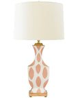 Worlds Away Handpainted Tole Table Lamp in Coral Ikat Pattern