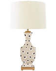 Worlds Away Handpainted Tole Table Lamp in Brown Leopard Pattern