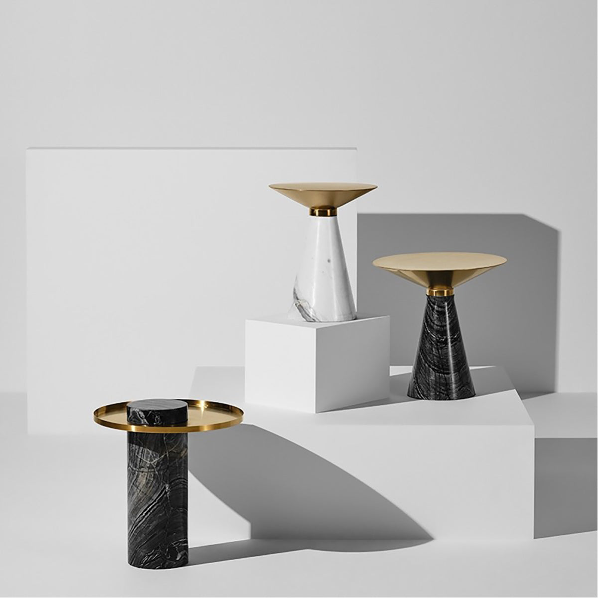 Nuevo Living Iris Side Table - Marble Base