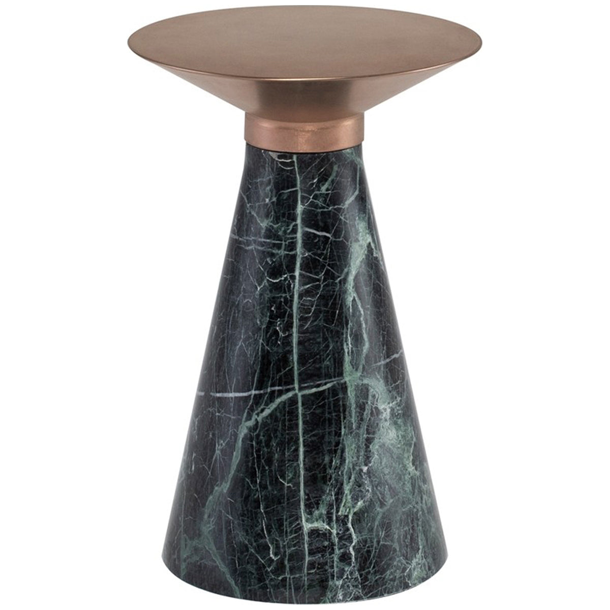 Nuevo Living Iris Side Table - Green Marble