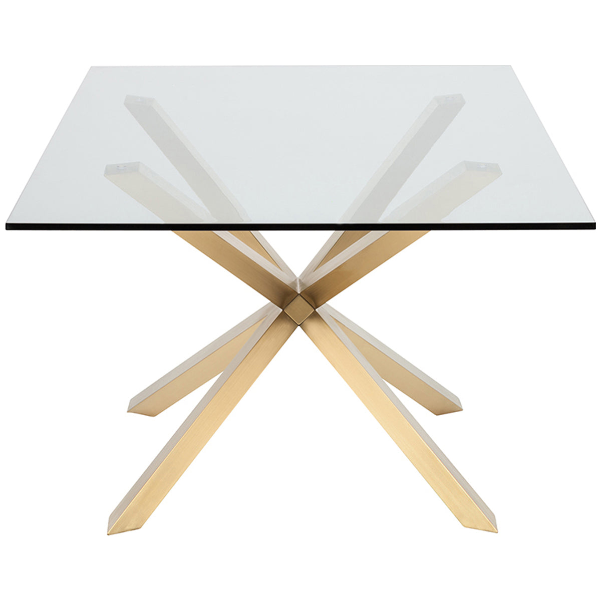 Nuevo Living Couture Metal Dining Table - Glass Top