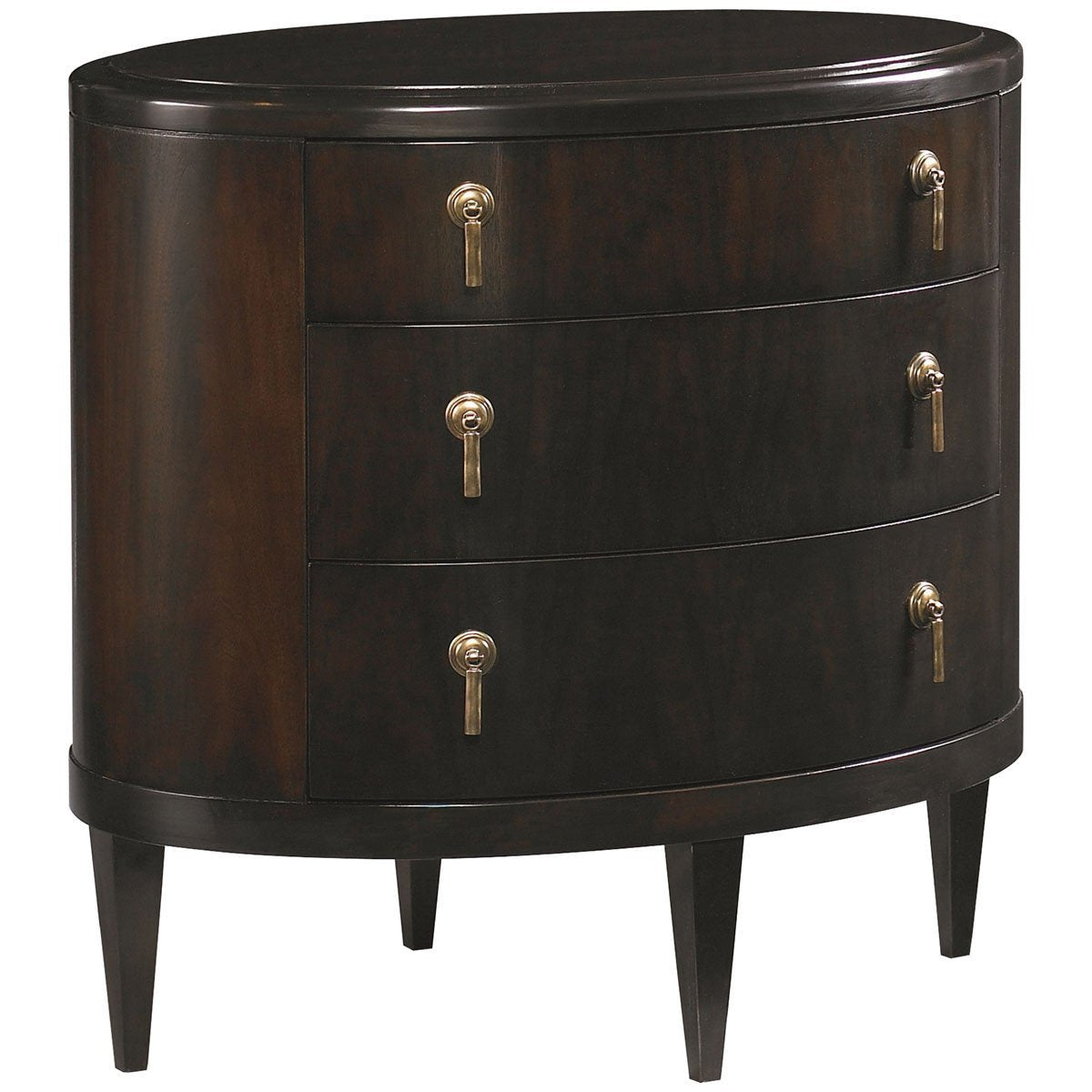 Hickory White Oval Bedside Table 535-73
