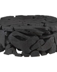 Phillips Collection Teak Chunk Round Black Coffee Table