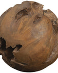 Phillips Collection Teak Wood Ball Sculpture, Large