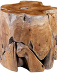 Phillips Collection Teak Chunk Stool, Round