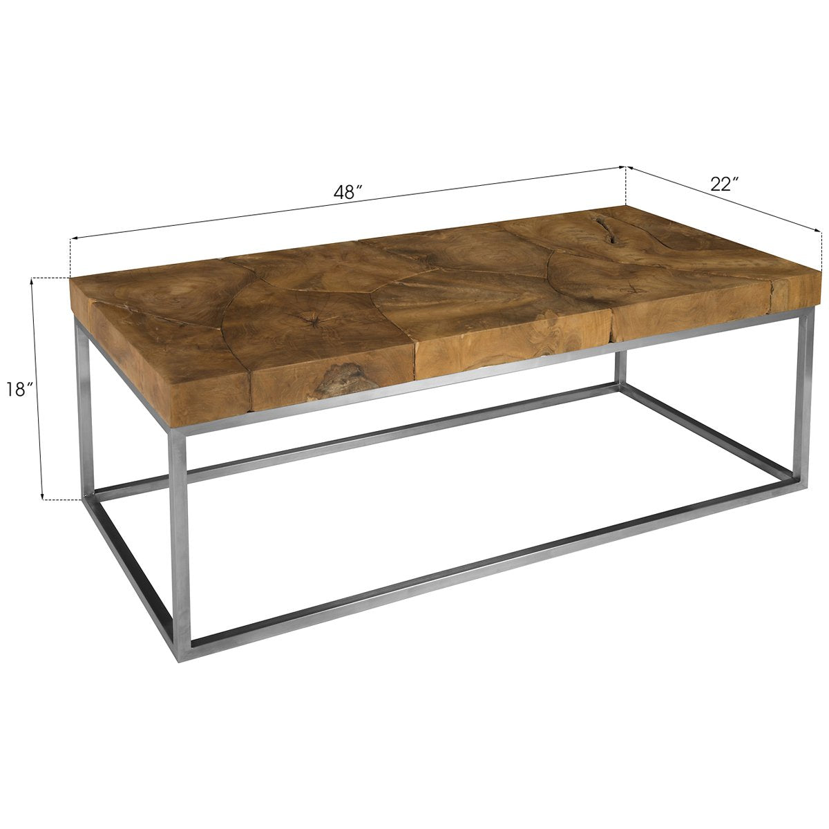 Phillips Collection Teak Puzzle Coffee Table, Rectangle