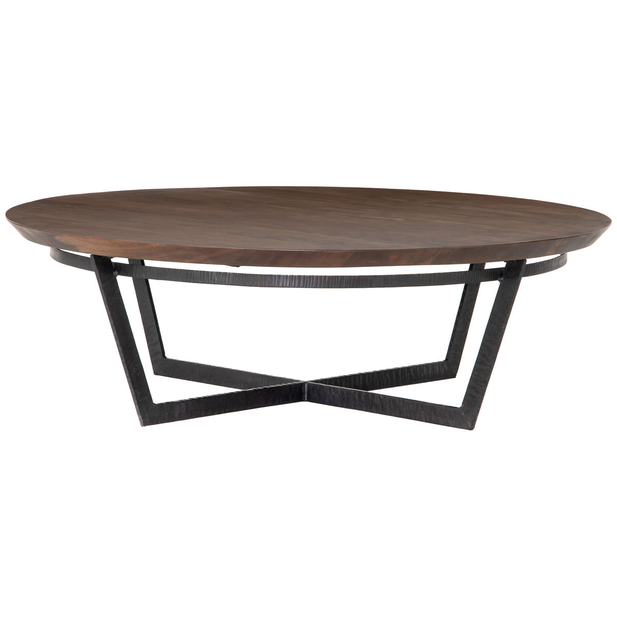 Four Hands Theory Felix Round Coffee Table, Mixed Reclaimed Wood