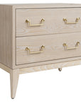Worlds Away Sabre Leg 2-Drawer Side Table with Brass Swing Handle