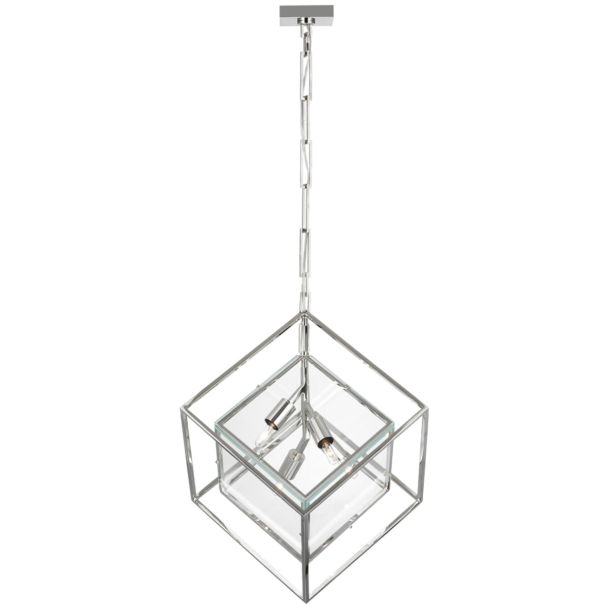 Visual Comfort Cubed Large Pendant with Clear Glass