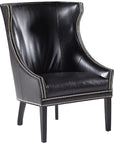 Hickory White Leather Wing Chair