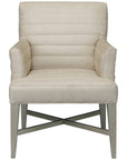 Hickory White Leather Platinum Arm Chair